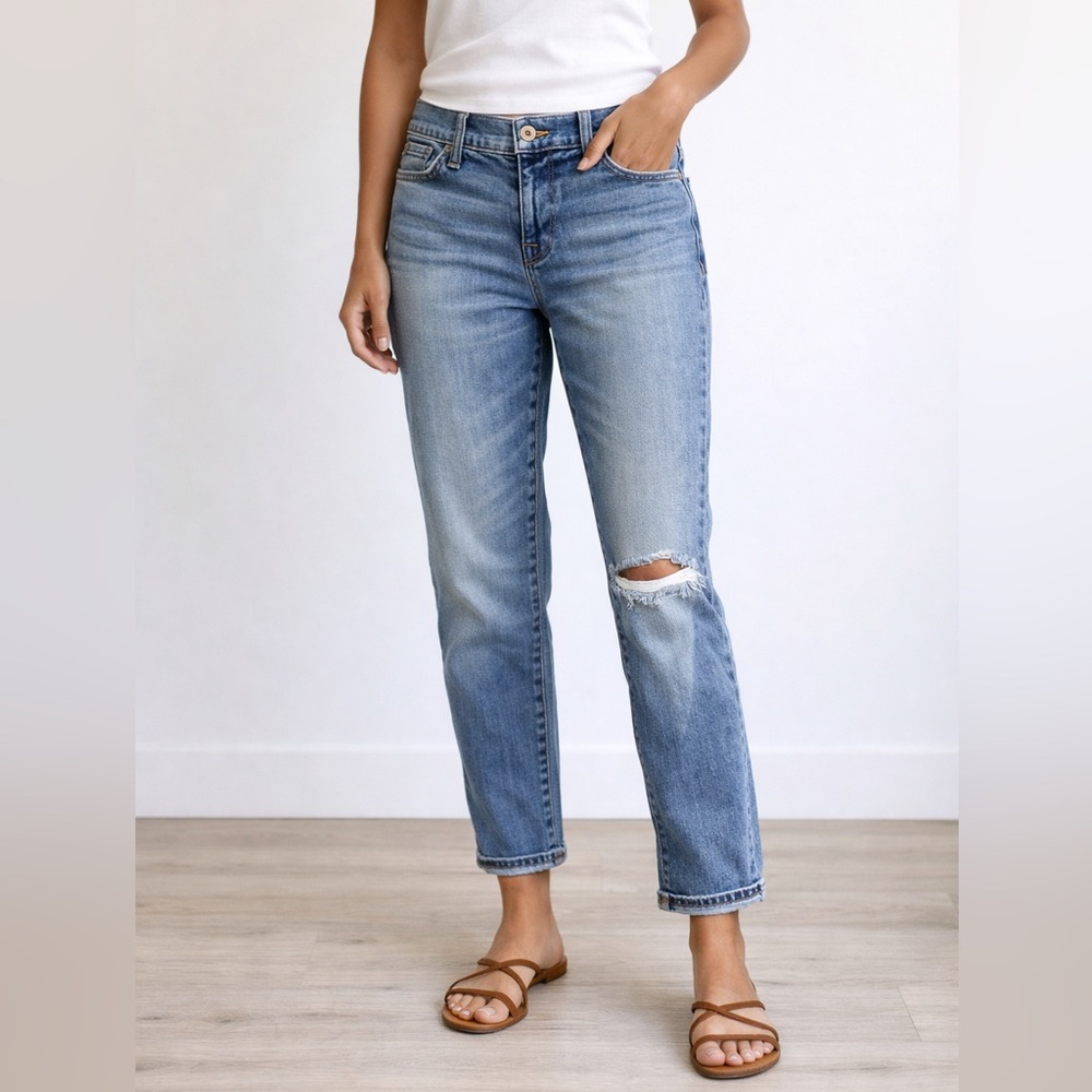 baldwin Kennedy Low Rise Boyfriend Light Blue Distressed Women's Jeans size 25